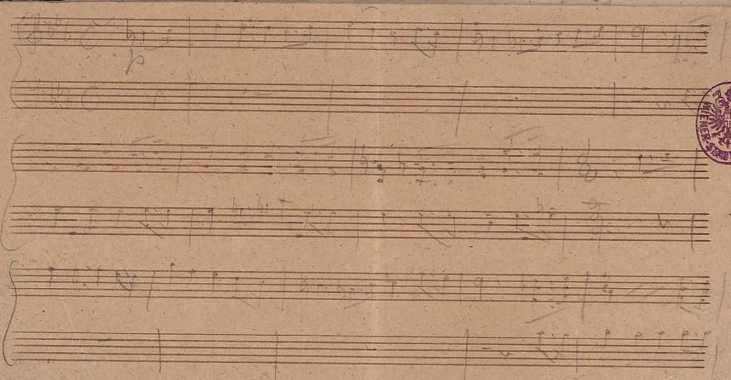 Schubert, manuscrit de travail du 1er Impromptu op 90
