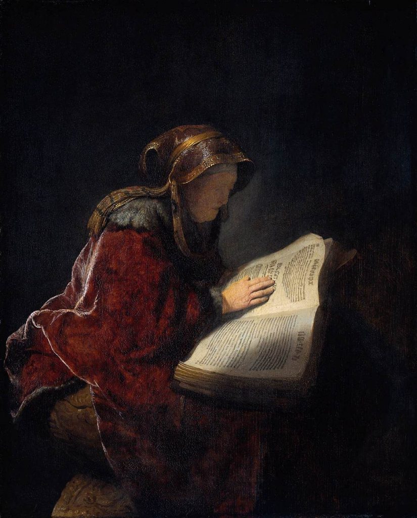 rembrandt-portrait de sa mere en prophetesse anne
